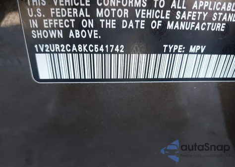 2019 Volkswagen Atlas 3.6L V6 Se W/Technology z USA, uszkodzony, nr VIN 1V2UR2CA8KC541742